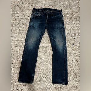 RRL Double RL Ralph Lauren slim straight faded blue jeans made in USA Selvedge